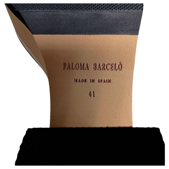 Paloma Barcelo Sandals Platform Heels Ultra High Ankle Strap Black Womens 41/ 11 - Picture 10 of 10